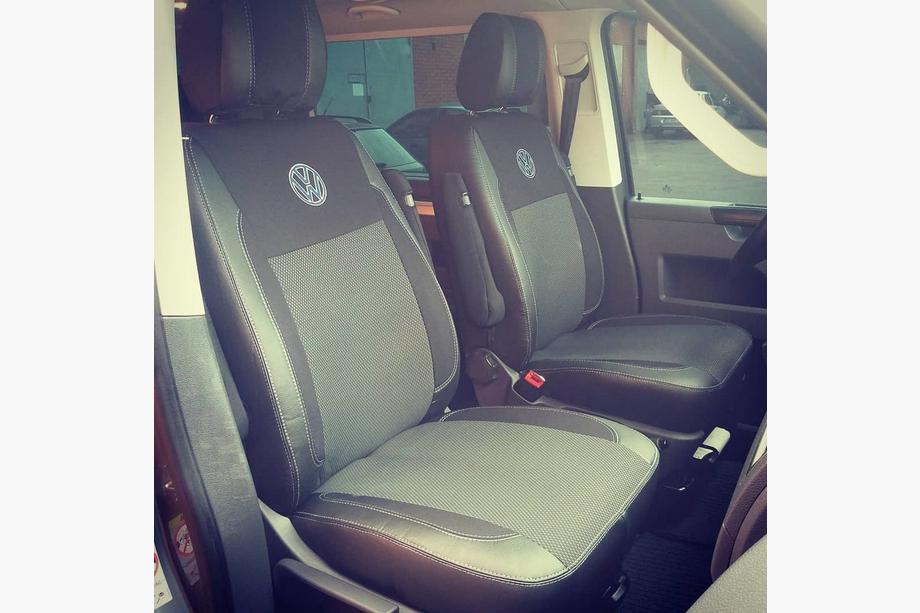 Volkswagen T5 Caravelle 2004–2010 Avtomobilske prevleke za sedeže (eko usnje in tkanina, Premium) Fotografija 7