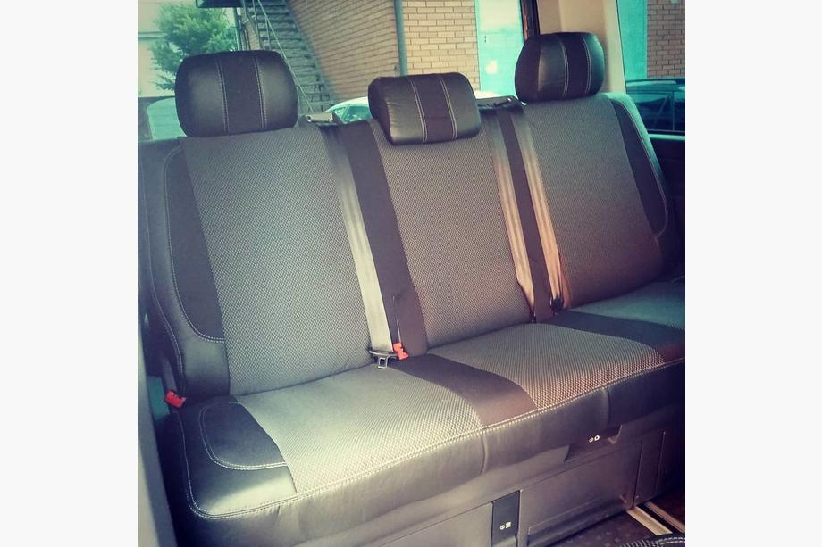 Volkswagen T5 Caravelle 2004–2010 Avtomobilske prevleke za sedeže (eko usnje in tkanina, Premium) Fotografija 5