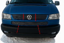 Volkswagen T4 Transporter 1990–2003 Nerjaveče obloge rešetke v odbijaču Косою капот (4 kosi) fotografija 1