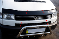 Volkswagen T4 Caravelle/Multivan 1990–2003 Okrasne letvice za masko za ravni pokrov motorja (8 kos, nerjavno jeklo) fotografija 1