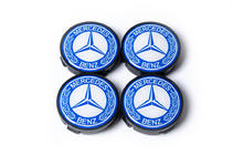 Mercedes-Benz Sredinske kapice za platišča 55,5 mm/57 mm brez obroča (4 kosi, modre) fotografija 2