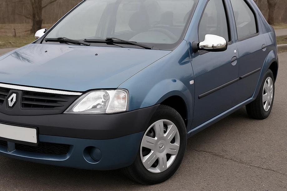 Renault Logan I 2005–2008 Zgornje obloge ogledal (2 kosa, nerjaveče jeklo) Fotografija 1