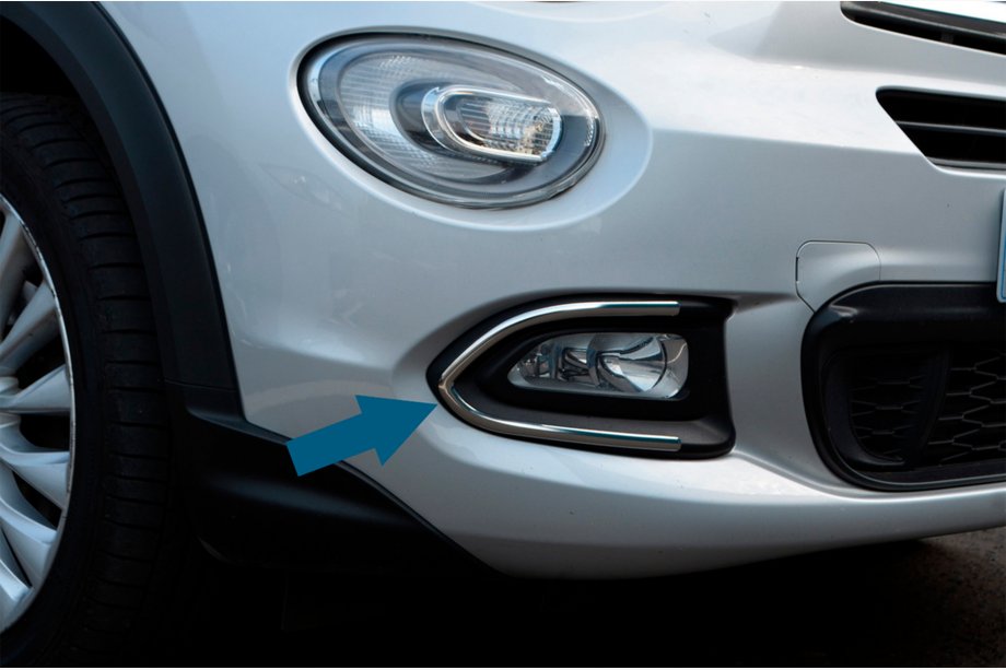 Fiat 500X 2014–2024 Okrasne obrobe meglenk (nerjaveče jeklo) Image