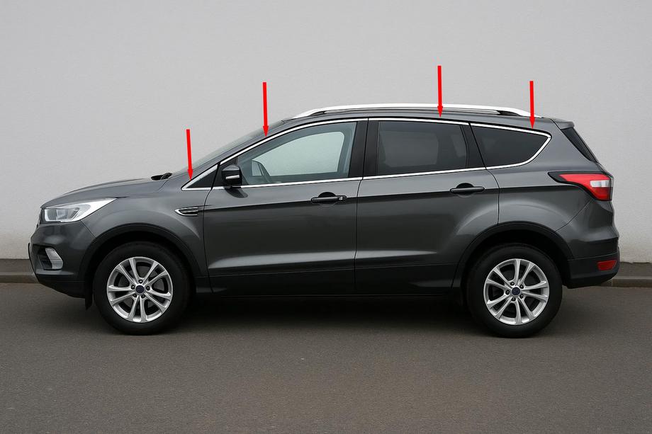 Ford Kuga/Escape 2013–2019 Zgornja obroba stekla (12 kos, nerjaveče jeklo) Image