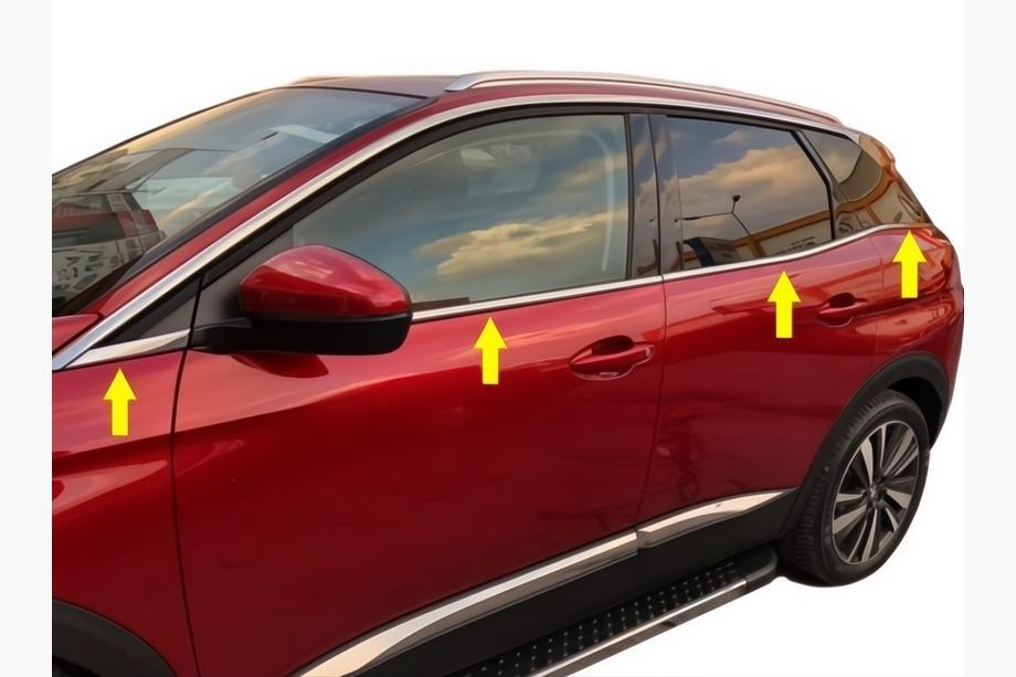Peugeot 3008 2016–2023 Spodnje okenske letve (8 kos, nerjaveče jeklo) OmsaLine - italijansko nerjavno jeklo Image