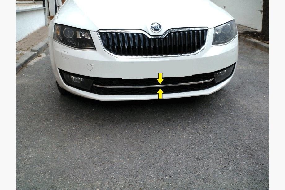 Skoda Octavia III A7 2013–2019 Zaščitna inox letev za sprednji odbijač 13-17 Image