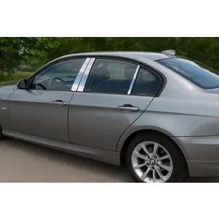 Obloge stebričkov vrat (nerjaveče jeklo) BMW serija 3 E90/E91 2005–2011 fotografija 1