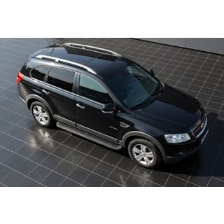 Stranski pragovi Tayga Black (2 kos, aluminij) Chevrolet Captiva 2006–2019 fotografija 1