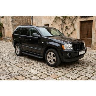 Stranski pragovi Tayga Black (2 kosa, aluminij) Jeep Grand Cherokee WK 2004–2010 fotografija 1