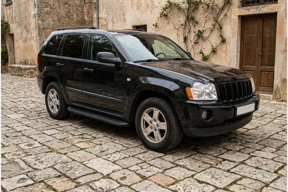 Jeep Grand Cherokee WK 2004–2010 Stranski pragovi Tayga Black (2 kosa, aluminij) Image