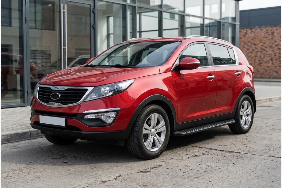 Kia Sportage 2010–2015 Stranski pragovi Tayga Black (2 kosa, aluminij) Image
