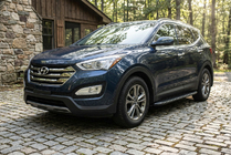 Hyundai Santa Fe 3 2012–2018 Stranski pragovi Tayga Black (2 kosa, aluminij) fotografija 1