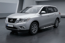 Nissan Pathfinder R52 2012–2021 Stranski pragovi Sunrise (2 kosa, aluminij) fotografija 1