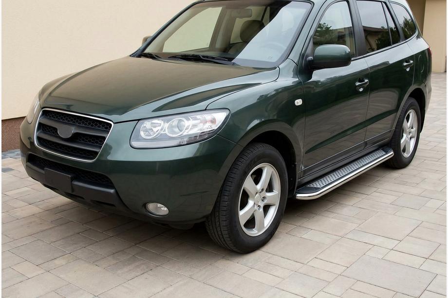 Hyundai Santa Fe 2 2006–2012 Stranske stopnice Maydos V2 (2 kosa, aluminij/nerjavno jeklo) Image
