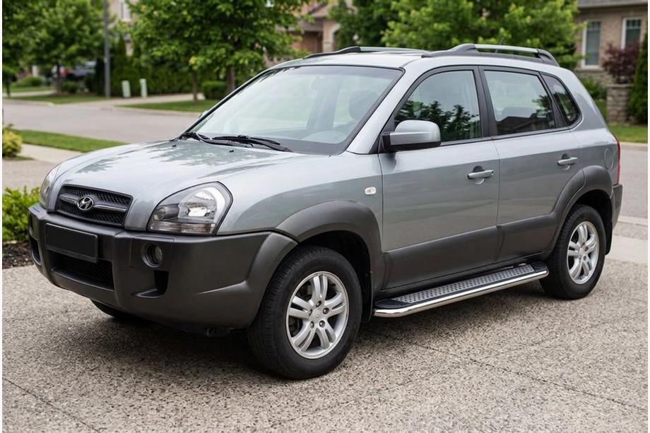 Hyundai Tucson JM 2004– Stranske stopnice Maydos V2 (2 kosa, aluminij/nerjavno jeklo) Fotografija 1