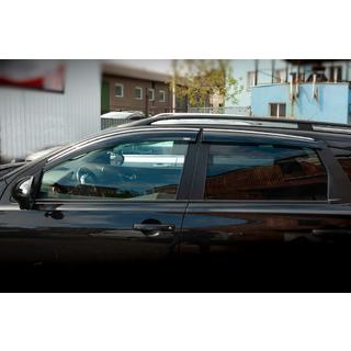 Vetrni deflektorji oken s kromirano letvico (4 kos, Niken) Nissan Qashqai 2007–2010 fotografija 2