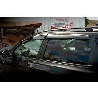 Vetrni deflektorji oken s kromirano letvico (4 kos, Niken) Nissan Qashqai 2007–2010 fotografija 3