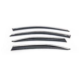 Vetrni deflektorji oken s kromirano letvico LiftBack (4 kosi, Niken) Skoda Octavia III A7 2013–2019 fotografija 2
