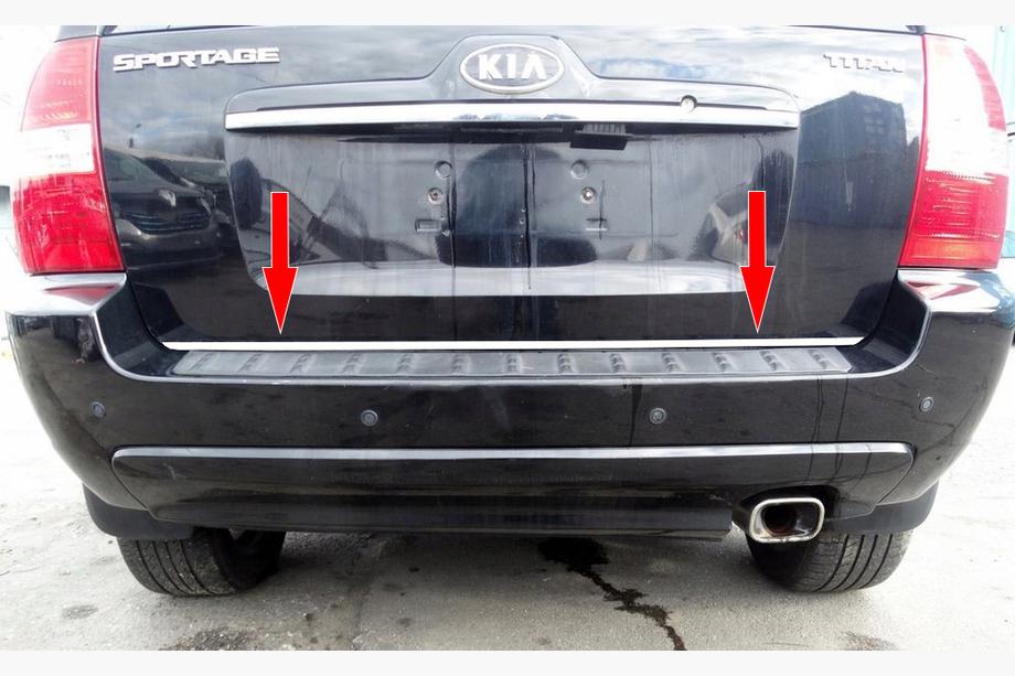 Kia Sportage 2004–2010 Zaščitna letev roba prtljažnika (nerjaveče jeklo) Image