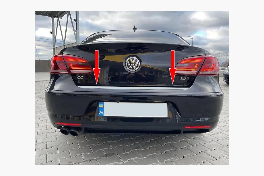 Volkswagen Passat CC 2008–2017 Zaščitna letev roba prtljažnika (nerjaveče jeklo) Fotografija 1