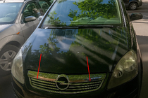 Opel Zafira B 2005–2011 Okrasne letvice za masko (6 kos, nerjavno jeklo) fotografija 1