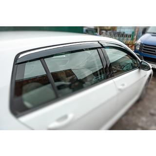Vetrni deflektorji za okna s kromirano letvijo HB (4 kosi, Niken) Volkswagen Golf 7/E-Golf 2012–2020 fotografija 2