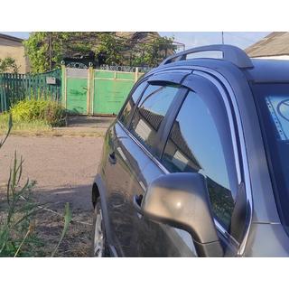 Vetrni deflektorji oken s kromirano letvico (4 kos, Niken) Opel Antara 2006–2017 fotografija 1