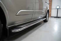 Ford Custom 2013–2022 Stranske stopnice Maydos V2 (2 kosa, aluminij/nerjavno jeklo) Kratka medosna razdalja fotografija 1