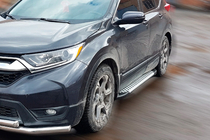 Honda CRV 2017–2022 Stranske stopnice Allmond Grey (2 kosa, aluminij) fotografija 1