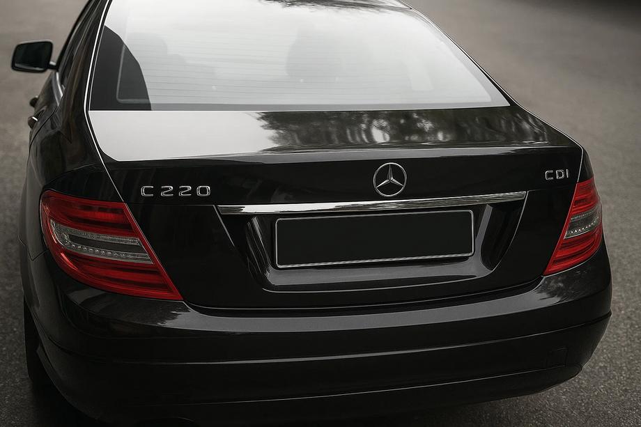 Mercedes razred C W204 2007–2015 Kromirana letvica nad registrsko tablico (nerjaveče jeklo) Image