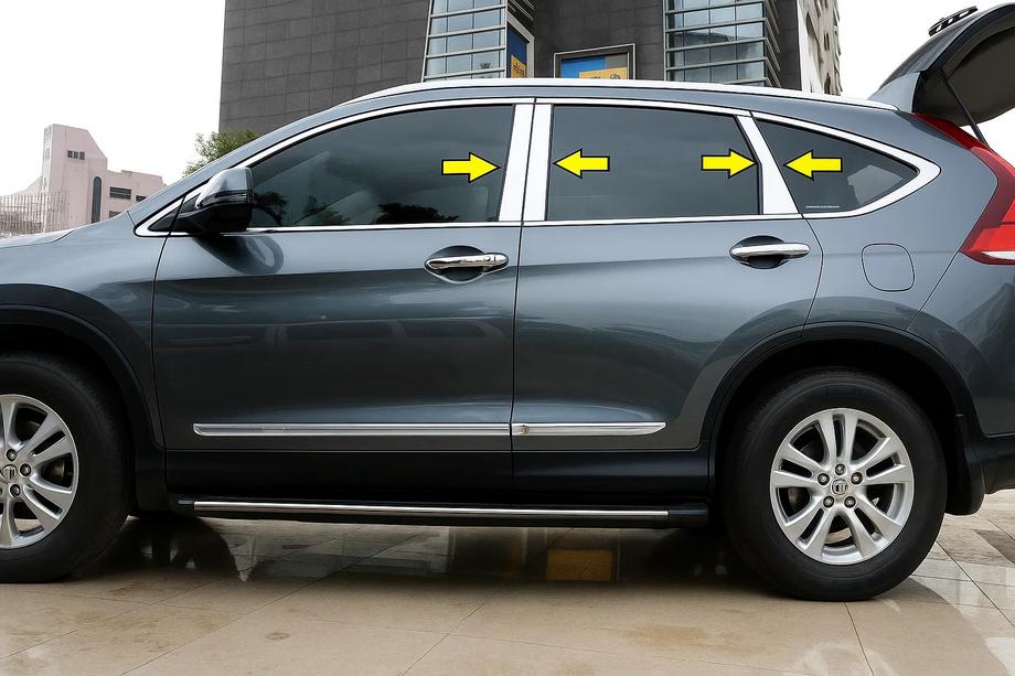 Honda CRV 2012–2016 Letvice stebričkov vrat (6 kos, nerjavno jeklo) Image