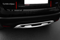 Nissan Qashqai 2014–2021 Obloga roba prtljažnika Črni krom (nerjaveče jeklo) fotografija 1