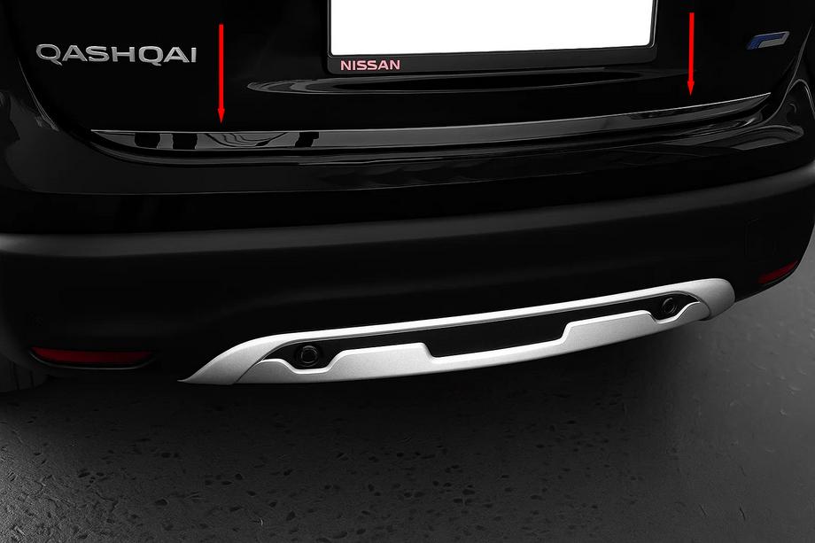 Nissan Qashqai 2014–2021 Obloga roba prtljažnika Črni krom (nerjaveče jeklo) Image
