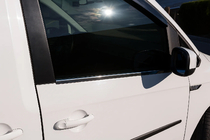 Volkswagen Caddy 2015–2020 Obroba oken črni krom (2 kosa, nerjavno jeklo) fotografija 1
