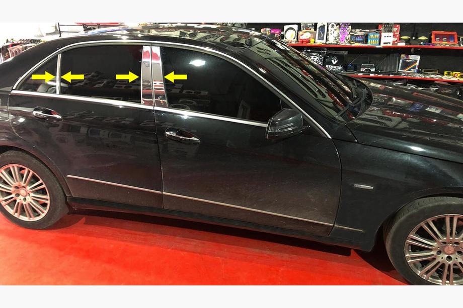 Mercedes E-class W212 2009–2016 Letve za stebričke vrat (6 kos, nerjavno jeklo) Image