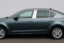 Skoda Octavia III A7 2013–2019 Okrasne letve stebričkov vrat (6 kos, nerjavno jeklo) fotografija 1