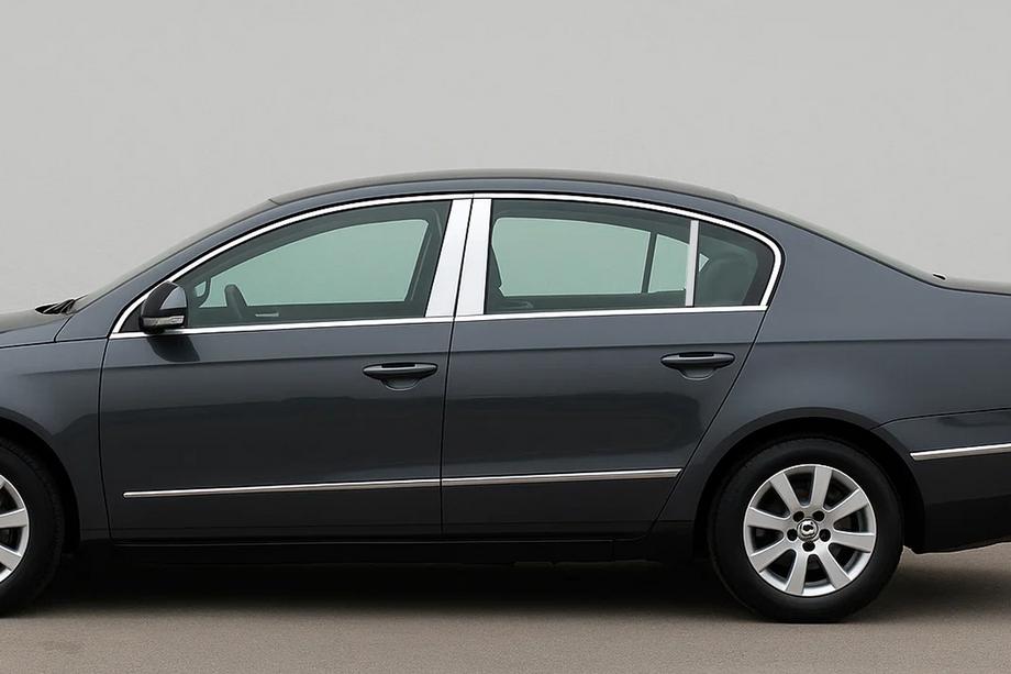 Volkswagen Passat B6 2006–2012 Okrasne letve stebričkov vrat (SD, nerjavno jeklo) Image