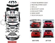 Mercedes A-сlass W176 2012–2018 Body kit komplet (A45 AMG) fotografija 3