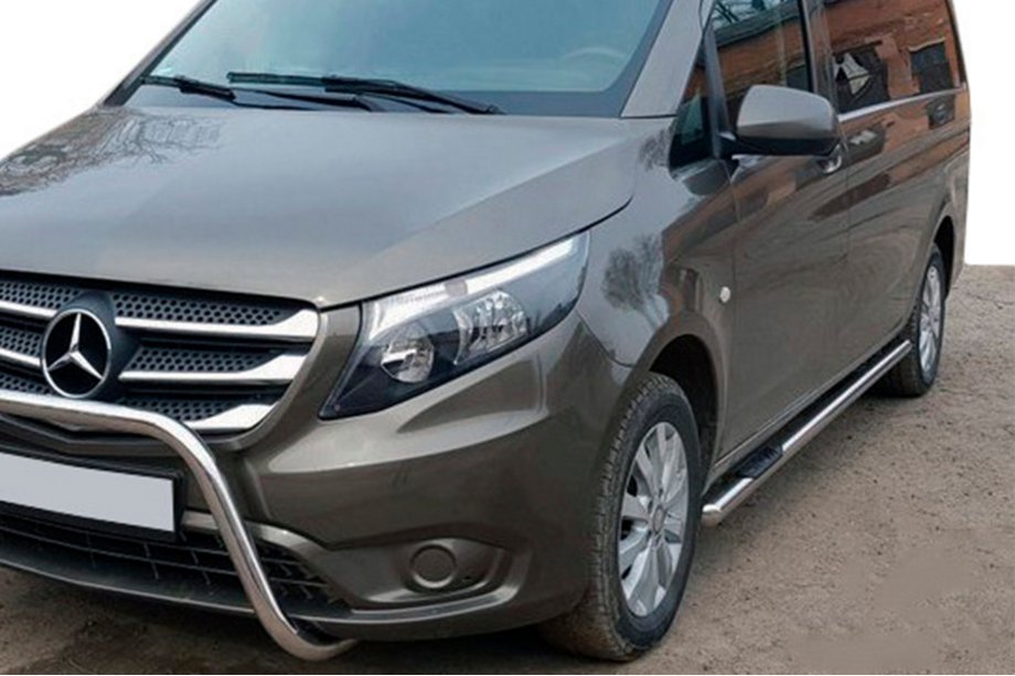 Mercedes Vito/V-razred W447 2014– Bočne cevi iz nerjavnega jekla, 2 kos d70, dolga medosna razdalja (L3) Image