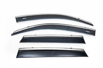 Skoda Rapid 2012–2019 Deflektorji oken s kromirano letvijo SD (4 kosi, Niken) fotografija 8