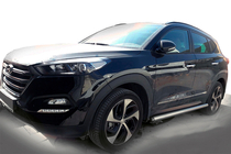 Hyundai Tucson TL 2016–2021 Stranske cevi (2 kos, nerjaveče jeklo) fotografija 1