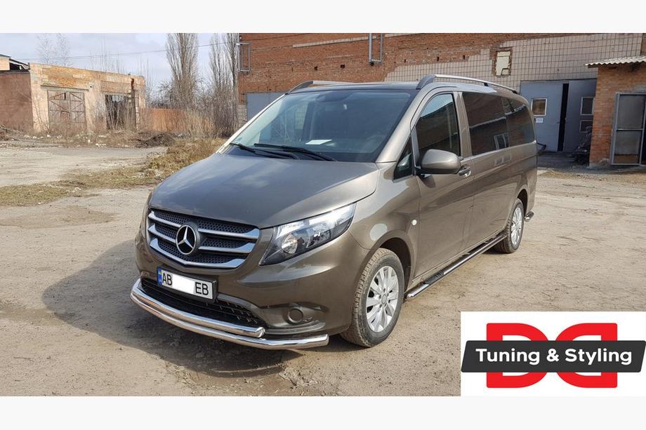 Mercedes Vito/V-razred W447 2014– Sprednji zaščitni lok ST014 (nerjavno jeklo) Ø 60/42 mm Fotografija 7