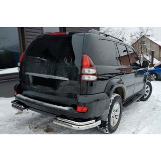 Zadnji dvojni kotni zaščitni loki AK003-2 (2 kos, nerjaveče jeklo) Toyota Land Cruiser Prado 120 2002–2009 fotografija 1