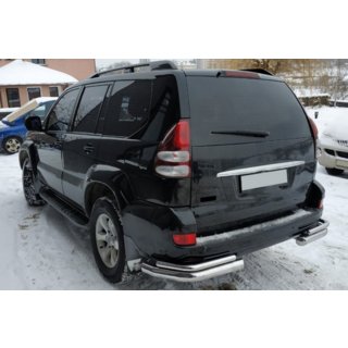 Zadnji dvojni kotni zaščitni loki AK003-2 (2 kos, nerjaveče jeklo) Toyota Land Cruiser Prado 120 2002–2009 fotografija 3