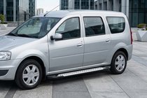 Dacia Logan MCV 2004–2014 Stranske stopnice tipa X5 (2 kosa, aluminij) fotografija 1