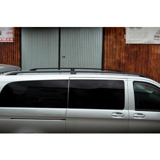 Črni strešni relingi CAN Originalni dizajn (kovinske noge) Mercedes Vito/V-razred W447 2014– fotografija 4