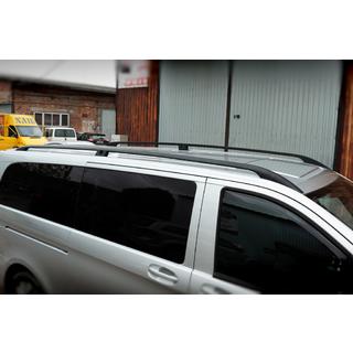 Črni strešni relingi CAN Originalni dizajn (kovinske noge) Mercedes Vito/V-razred W447 2014– fotografija 3