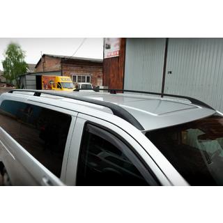 Črni strešni relingi CAN Originalni dizajn (kovinske noge) Mercedes Vito/V-razred W447 2014– fotografija 1