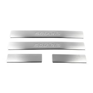 Obloge pragov OmsaLine Solaris (4 kos, nerjaveče jeklo) Hyundai Accent 2011–2017 fotografija 2