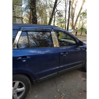 Letvice stebričkov vrat (6 kos, nerjavno jeklo) Hyundai Santa Fe 2 2006–2012 fotografija 1